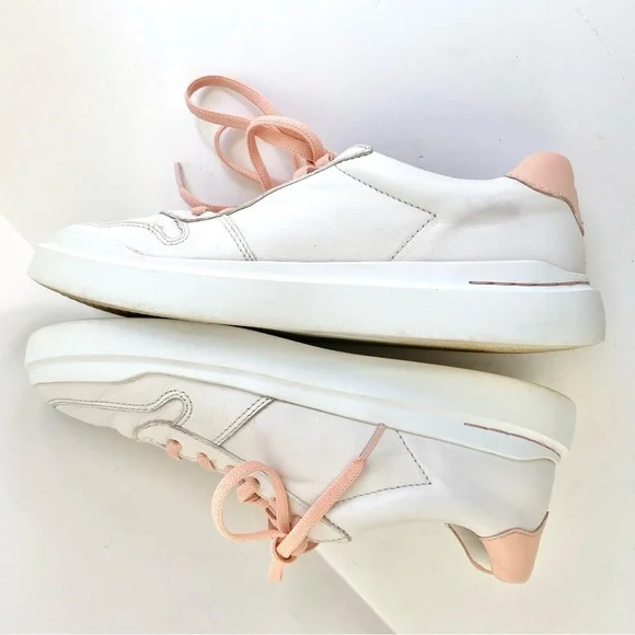 Cole Haan Grandpro Rally Court Leather Lace-up Fashion Sneakers White/Pink‎ 6.5B - Picture 4 of 8